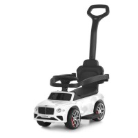 Каталка-толокар M 6252EL-1 із батьківською ручкою, музикою, світлом, шкіряним сидінням, MP3 та Bluetooth — білий 