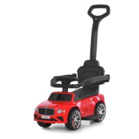 Каталка-толокар M 6252EL-3 із батьківською ручкою, музикою, світлом, шкіряним сидінням, MP3 та Bluetooth — червоний