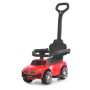 Каталка-толокар M 6253EL-3 с родительской ручкой, музыкой, светом, кожаным сиденьем, MP3 и Bluetooth — красный