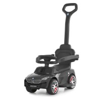 Каталка-толокар M 6253EL-2 з батьківською ручкою, музикою, світлом, шкіряним сидінням, MP3 і Bluetooth — чорний