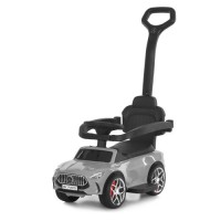 Каталка-толокар M 6255EL-11 з батьківською ручкою, музикою, світлом, шкіряним сидінням, MP3 і Bluetooth — сірий