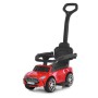 Каталка-толокар M 6255EL-3 з батьківською ручкою, музикою, світлом, шкіряним сидінням, MP3 і Bluetooth — червоний