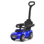 Каталка-толокар M 6255EL-4 з батьківською ручкою, музикою, світлом, шкіряним сидінням, MP3 і Bluetooth — синій
