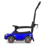 Каталка-толокар M 6255EL-4 з батьківською ручкою, музикою, світлом, шкіряним сидінням, MP3 і Bluetooth — синій