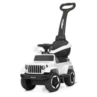 Каталка-толокар M 4288-1 2-в-1 з батьківською ручкою, музикою, світлом і USB — білий