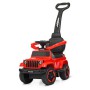 Каталка-толокар M 4288-3 2-в-1 з батьківською ручкою, музикою, світлом і USB — червоний
