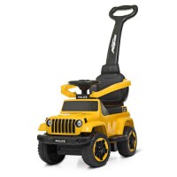 Каталка-толокар M 4288-6 2-в-1 з батьківською ручкою, музикою, світлом і USB — жовтий