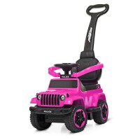 Каталка-толокар M 4288-8 2-в-1 з батьківською ручкою, музикою, світлом і USB — рожевий
