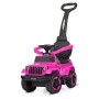 Каталка-толокар M 4288-8 2-в-1 з батьківською ручкою, музикою, світлом і USB — рожевий