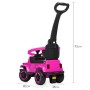 Каталка-толокар M 4288-8 2-в-1 з батьківською ручкою, музикою, світлом і USB — рожевий