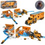 Гараж 2в1 (трейлер 59 см) з транспортом 1:64 інтерактивний ігровий набір зі звуком та світлом дорожні знаки на батарейках