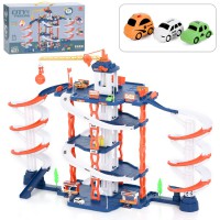 Дитячий ігровий набір «Гараж 5 поверхів з ліфтом і краном» – велика інтерактивна парковка для дітей з машинками та авто-аксесуарами, багаторівневим паркувальним майданчиком і підйомним механізмом для захопливої гри