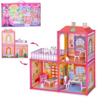 Будиночок LIMO TOY для ляльки 2 поверхи, 3 кімнати, інтерактивний набір з меблями та фігуркою кота – ігровий комплект для дітей