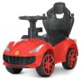 Дитяча каталка-толокар M 4741-3 з ручкою, музикою та світлом — червона