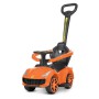 Дитяча каталка-толокар M 4741-7 з ручкою, музикою та світлом — помаранчева