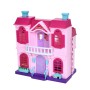 Будиночок для ляльок із фігурками 3 шт, меблями, звуком і світлом, працює на батарейках — інтерактивний ігровий набір для дітей