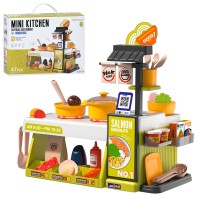 Ігровий магазин морепродуктів з прилавком і плитою, звук та світло, посуд і продукти в комплекті, іграшкові гроші, робота на батарейці – дитячий кулінарний набір