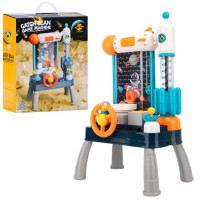 Автотренажер для дітей ZZ1439B «Космос» — ігровий стіл 37×26×57 см з кермом, музикою, світлом, кульками та рухливими деталями, на батарейках, у коробці