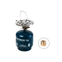 Газовий балон металевий GZWM SA 7,2 л із п'єзопідпалом – портативний побутовий та туристичний балон для газових плит, пальників, обігрівачів, кемпінгу