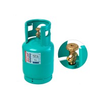 Газовий балон 12 л металевий USA, туристичний, для кемпінгу, газового пальника, портативний, побутовий, пропан, бутан, газовий контейнер, переносний