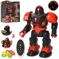 Інтерактивний Робот 27116 — 30 см, дистанційне керування, музика, світло, танці, стрільба дисками, поворот 360°