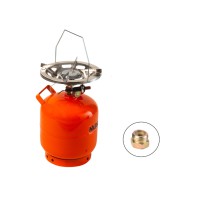 Газовий балон NURGAZ Турист 8 л, товщина металу 3 мм, з п'єзопідпалом – туристичний, кемпінговий балон для газових плит і пальників