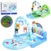 Дитячий Килимок 1122-21A/25A — ігровий центр з дугою, 4 підвіски + дзеркало, брязкальце, піаніно, музика та світло, 2 види