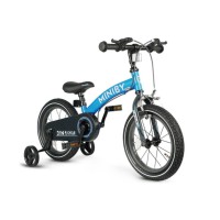 Детский велосипед-беговел 3 в 1 Q PLAY MINIBY Blue 14″ — трансформер для детей от 2,5 лет, со стальной рамой, надувными колесами, съемными педалями и боковыми колесами