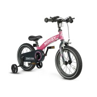 Детский велосипед-биговел 3в1 Q PLAY MINIBY Rose 14" для детей от 2,5 лет – стальная рама, надувные колеса, съемные педали и боковые колеса, трансформер для езды и активного отдыха