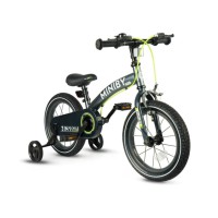 Детский велосипед-беговел 3в1 Q PLAY MINIBY Grey 14″ для детей от 2,5 лет – стальная рама, надувные колеса, съемные педали и боковые колеса, трансформер для езды и активного отдыха