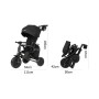 Триколісний дитячий складаний велосипед-трансформер Tri-cycle NOVA 5 в 1, прогулянковий, з батьківською ручкою, козирком та ременями безпеки, для дітей від 1 року, чорний