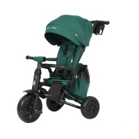 Триколісний дитячий складаний велосипед Tri-cycle NOVA зелений 5 в 1, трансформер для дітей від 1 року, прогулянковий, з алюмінієвою рамою, підніжкою та захисним козирком