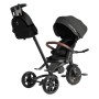 Трехколесный детский велосипед-трансформер Tri-cycle COMFO MAX 8 в 1 черный, складной, прогулочный биговел для детей от 10 месяцев, с стальной рамой, EVA колесами, козырьком и родительской ручкой