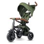 Трехколесный детский складной велосипед-трансформер Tri-cycle RITO DELUXE 5 в 1 оливковый, прогулочный, для детей от 12 месяцев, с родительской ручкой, защитным козырьком и надувными колесами 10″