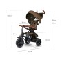 Трехколесный детский велосипед-трансформер Tri-Cycle RITO DELUXE 5 в 1 коричневый — складной прогулочный беговел с родительской ручкой, защитным козырьком и надувными колесами 10″, для детей от 12 месяцев