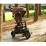 Трехколесный детский велосипед-трансформер Tri-Cycle RITO DELUXE 5 в 1 коричневый — складной прогулочный беговел с родительской ручкой, защитным козырьком и надувными колесами 10″, для детей от 12 месяцев