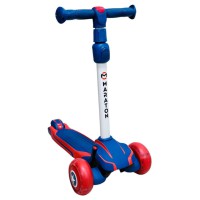 Дитячий триколісний самокат Maraton Global Red-Blue зі складною конструкцією, PU поліуретановими колесами, стійкий самокат для дітей, легкий самокат для хлопчиків і дівчаток, для прогулянок та активного відпочинку