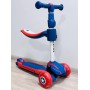 Дитячий самокат Maraton Flex Red-Blue 2 в 1, триколісний, толокар, складаний, PU колеса, заднє ножне гальмо, регульоване сидіння для дітей