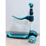 Дитячий самокат Maraton Flex Blue-Green 2 в 1, триколісний, толокар, складаний самокат для дітей, PU колеса, заднє ножне гальмо, регульоване сидіння, прогулянковий самокат