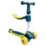 Дитячий самокат Maraton Flex Yellow 2 в 1, триколісний, толокар, складаний самокат для дітей, PU поліуретанові колеса, заднє ножне гальмо, регульоване сидіння, міський та прогулянковий самокат