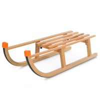 Дерев’яні дитячі санки Bambi JSXQ-21G металевими кріпленнями та пластиковими накладками на полоззях – зимові санки для дітей, міцні та безпечні