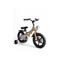 Дитячий двоколісний велосипед Antule LP-14, 14", магнієва лита рама, надувні колеса, дискові гальма, регульоване кермо, ліхтар, додаткові гумові колеса, дзвіночок, безпечний, міцний, бежевий