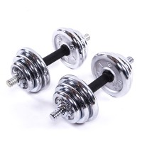 Гантелі хромовані 30 кг (пара 2×15 кг) — набір гантелей з хромованого металу, довжина грифа 34 см, для силових тренувань та домашнього спортзалу