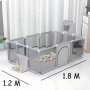 Манеж дитячий ігровий NX-21, великий, сірий, для немовлят та малюків, безпечний, складаний, з сіткою та м’яким дном