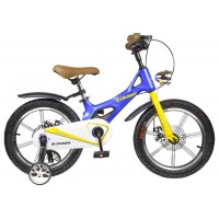 Дитячий велосипед Maraton Cruiser ICONIC 14", магнієва рама, додаткові навчальні колеса - синій, білий, рожевий