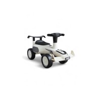 Толокар дитячий Racecar – машинка-каталка з музикою, легкий пластиковий біговел-авто від 1 року, білий, зелений