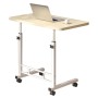 Столик G-80 — приліжковий, для ноутбука, кавовий, журнальний, приставний, з регулюванням висоти, на коліщатках, білий
