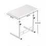 Приставний столик G-50 з регулюванням висоти 56–81 см — приліжковий, для ноутбука, кавовий, журнальний стіл, білий 50×30 см