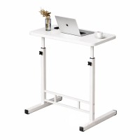 Приставний столик G-50 з регулюванням висоти 56–81 см — приліжковий, для ноутбука, кавовий, журнальний стіл, білий 50×30 см