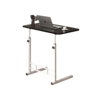 Столик для ноутбука G-50 регульований, приліжковий, приставний, 2-в-1 кавовий і журнальний, чорний